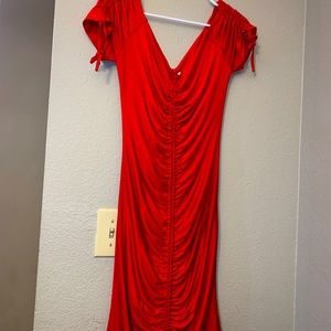 Red knee length dress
